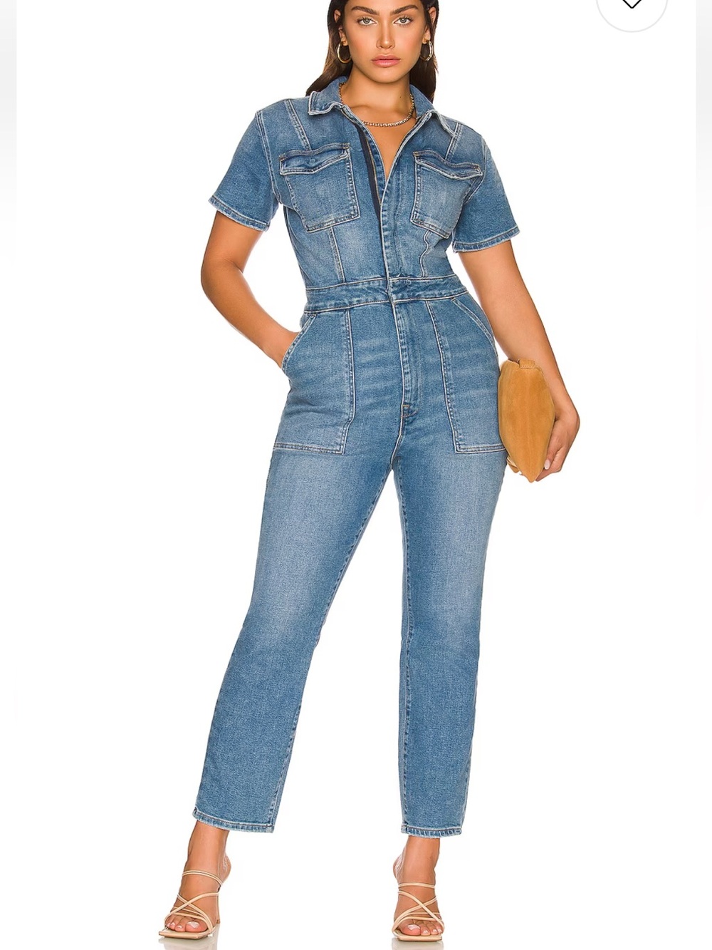 NEW! Good American Fit For Success Jumpsuit Straight-Leg Denim Size Large